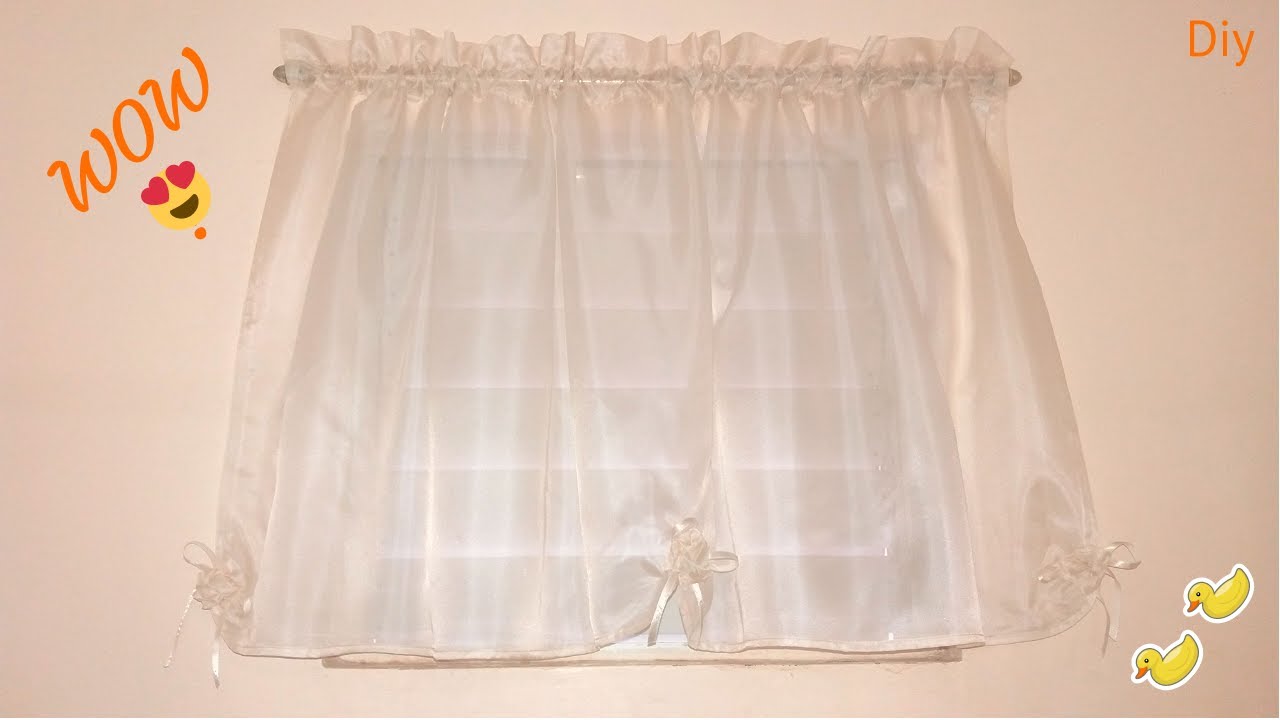 Super Easy DIY BATHROOM WINDOW CURTAIN Idea ✨ 🏡TRANSFORM A Plain Curtain Panel | Bathroom Or Kitchen