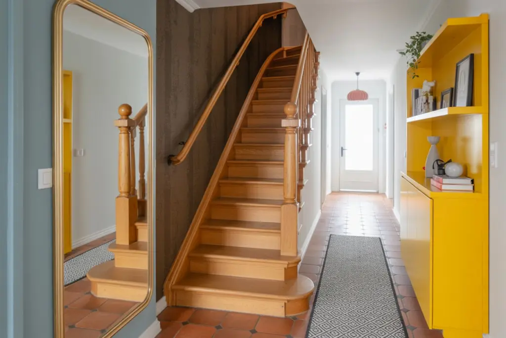 a touch of color in entryway 