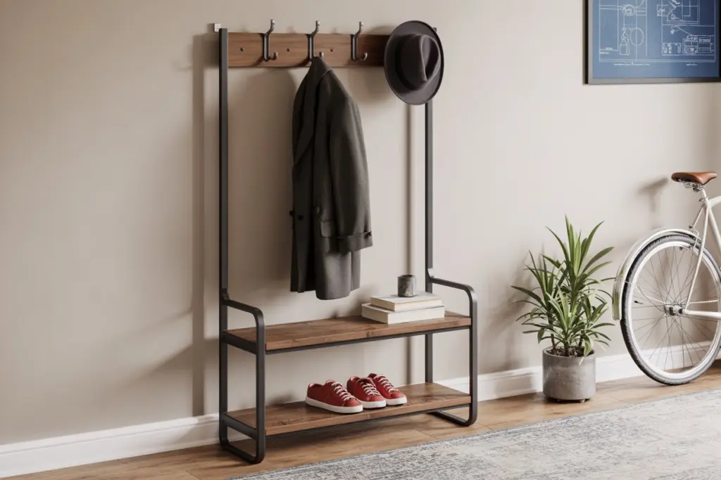 an antique wardrobe to relook the entrance 