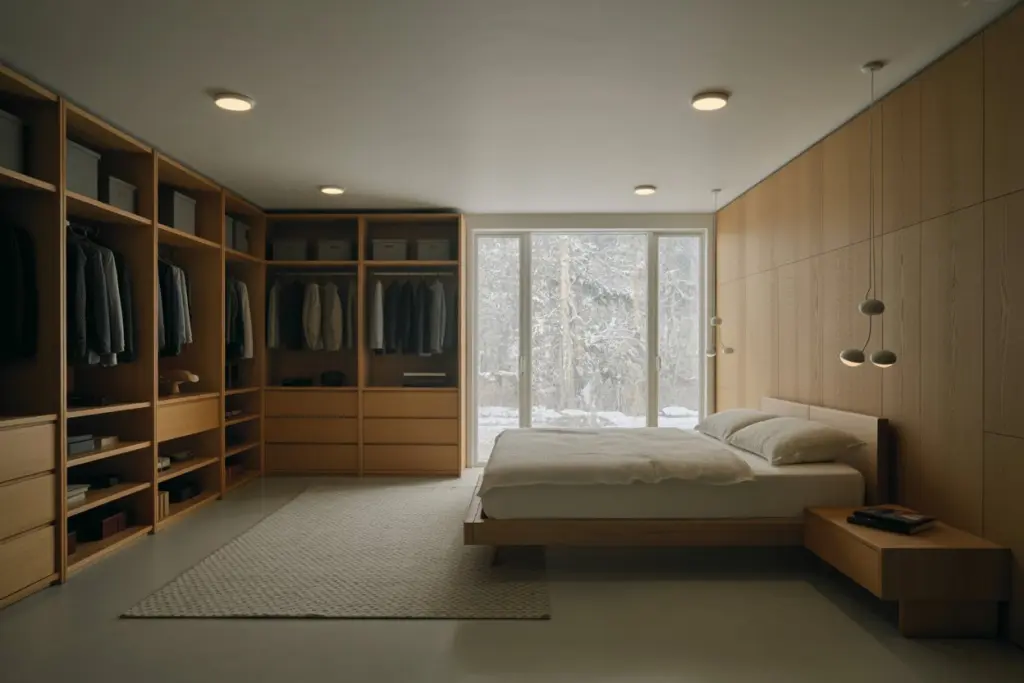 dressing room in big bedroom