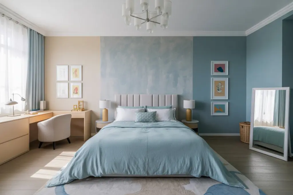 blue big bedroom
