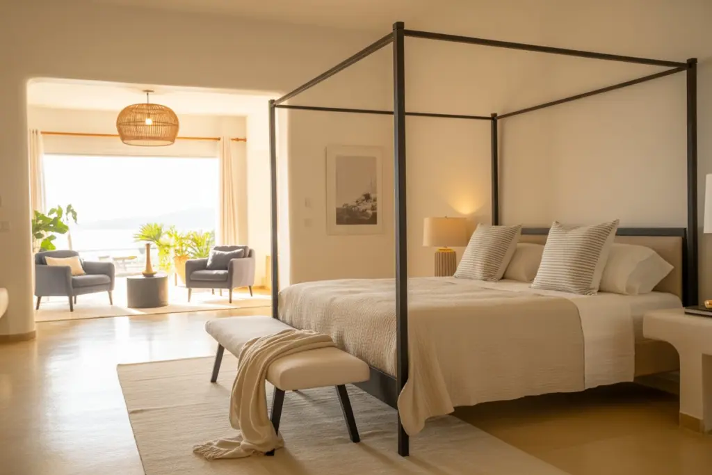 big bedroom ideas| bedroom with living room area
