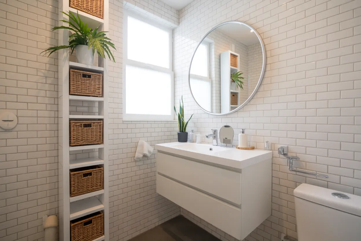 6 tricks to enlarge the bathroom