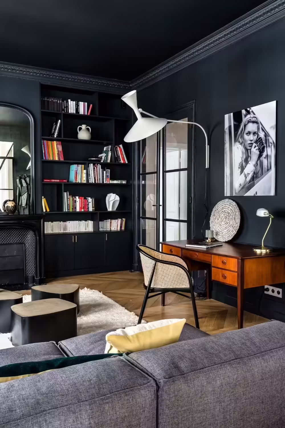 black interior design