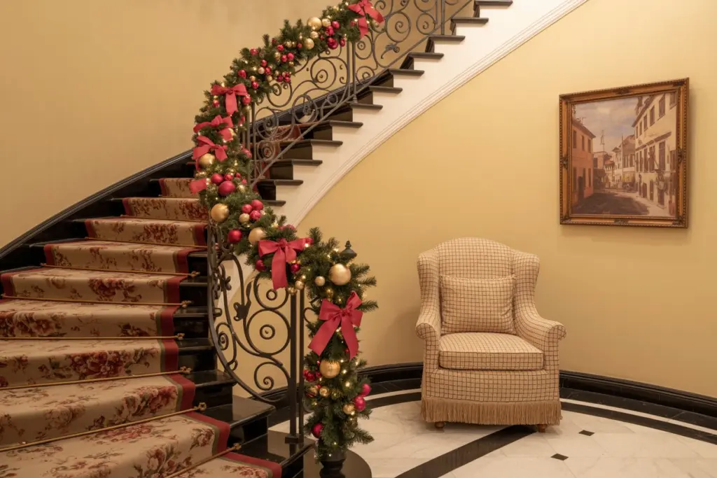 Christmas Staircase Decorating Ideas.