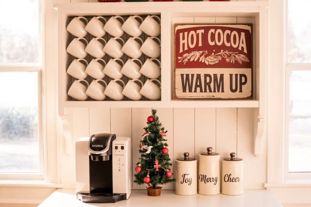 Home coffee bar christmas decor