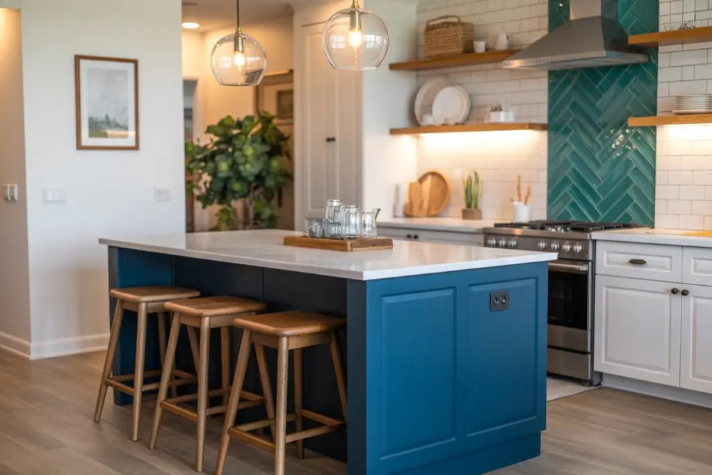 A bar-counter to eat on the way in open kitchen 