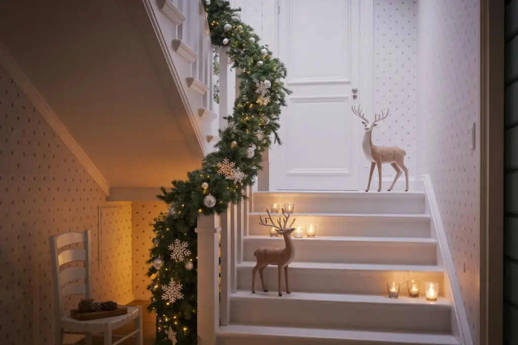 Christmas Stairs| Decorating Christmas Stairs