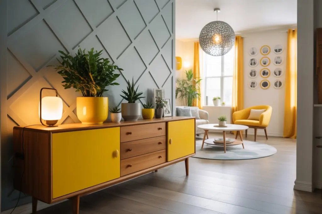 17 ways to boost a white interior design 13 A white and yellow lounge for a result full of good waves