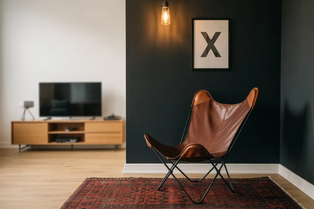 a brown sofa in men's interior design