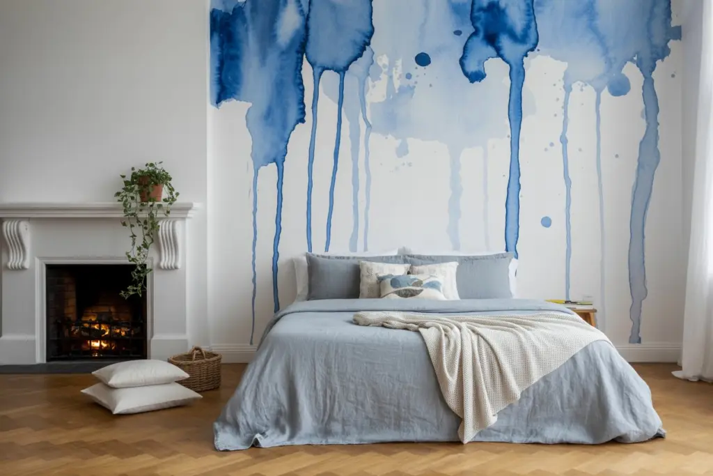 17 ways to boost a white interior design 5 A white and delicate room thanks to the play of blues
