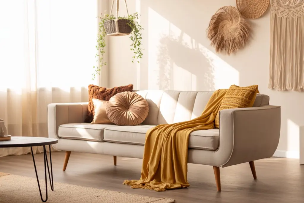 What's the 2025 decoration trend for a fashionable interior? 2 Boho-styled living room