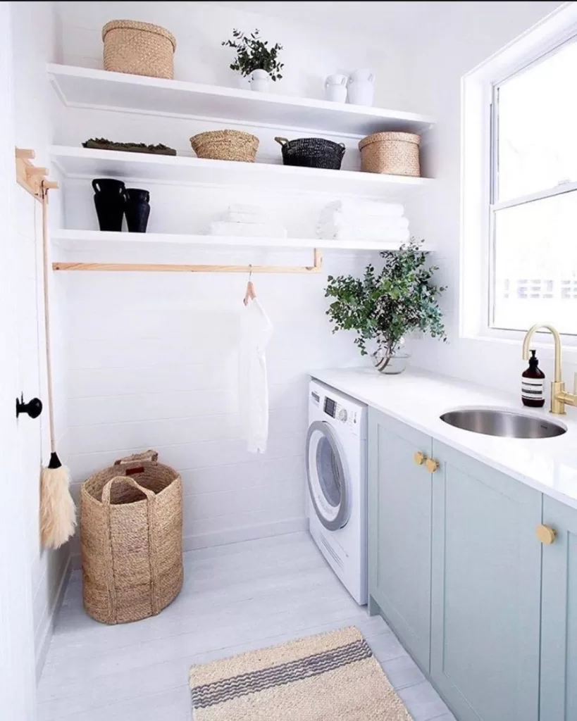 A laundry room in the loggia
