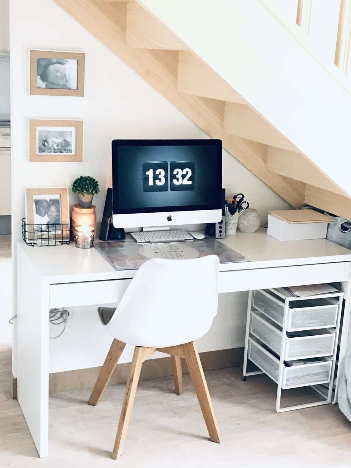 Under stairs space office area 