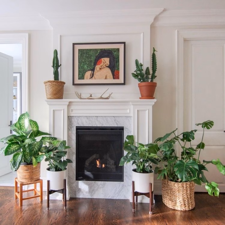 An ethnic fireplace decoration!