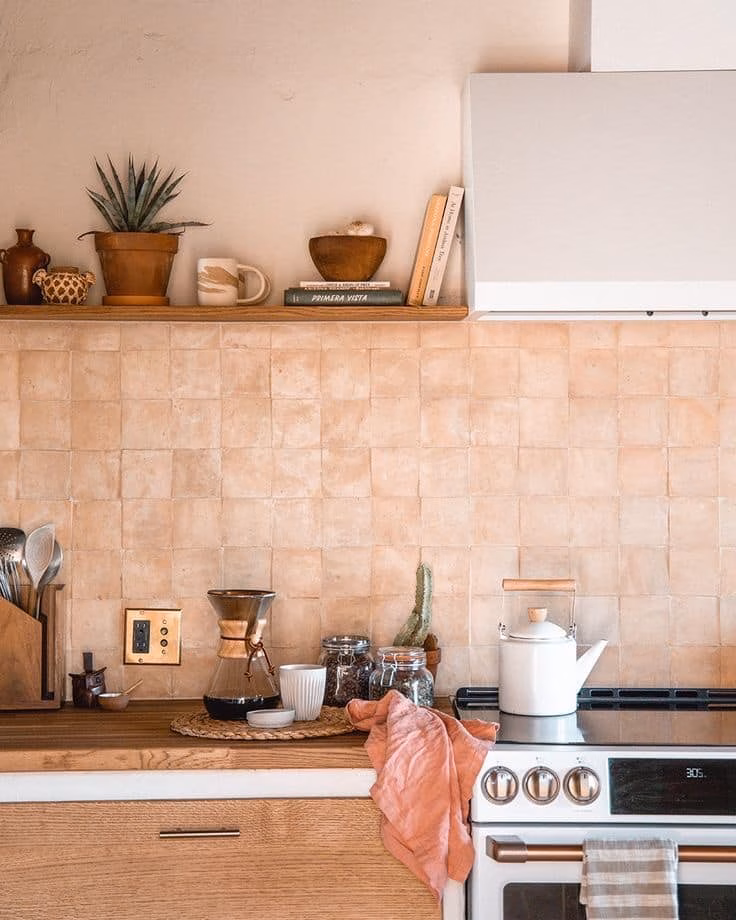 terracotta backsplash