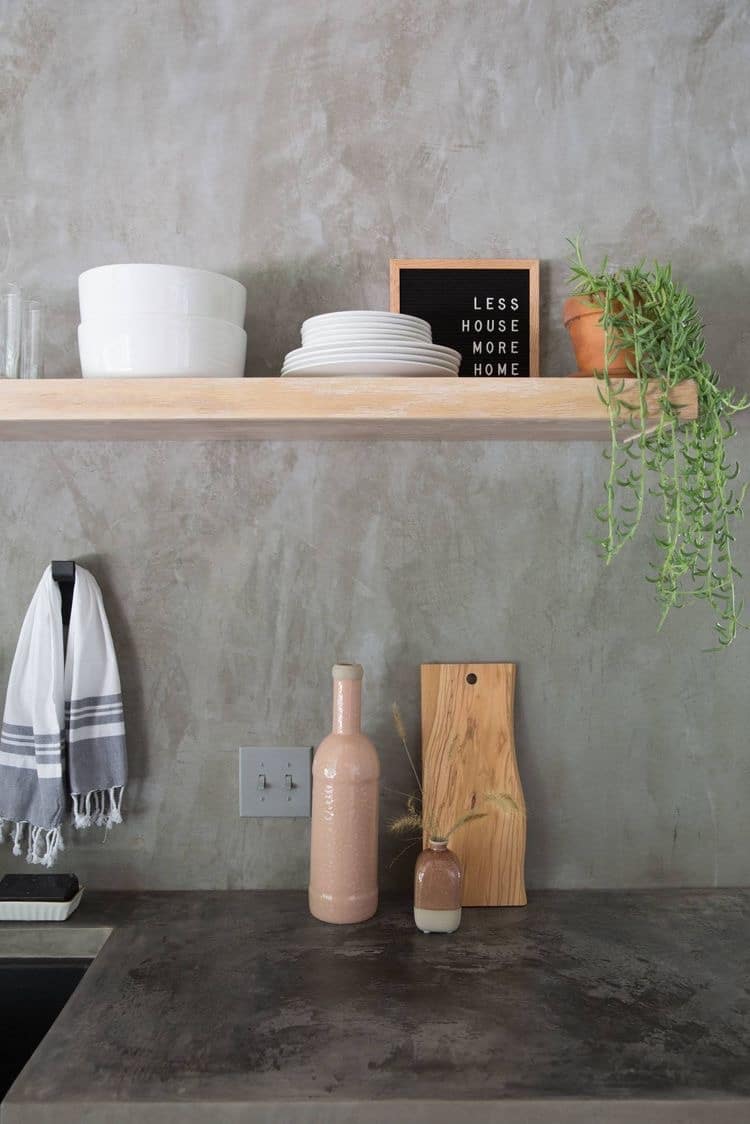 concrete backsplash