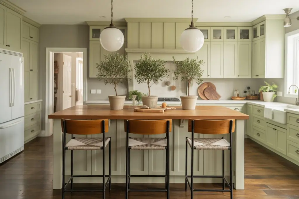 Sage Green kitchen cabinets
