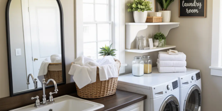 19 practical and clever ideas for laundry corner