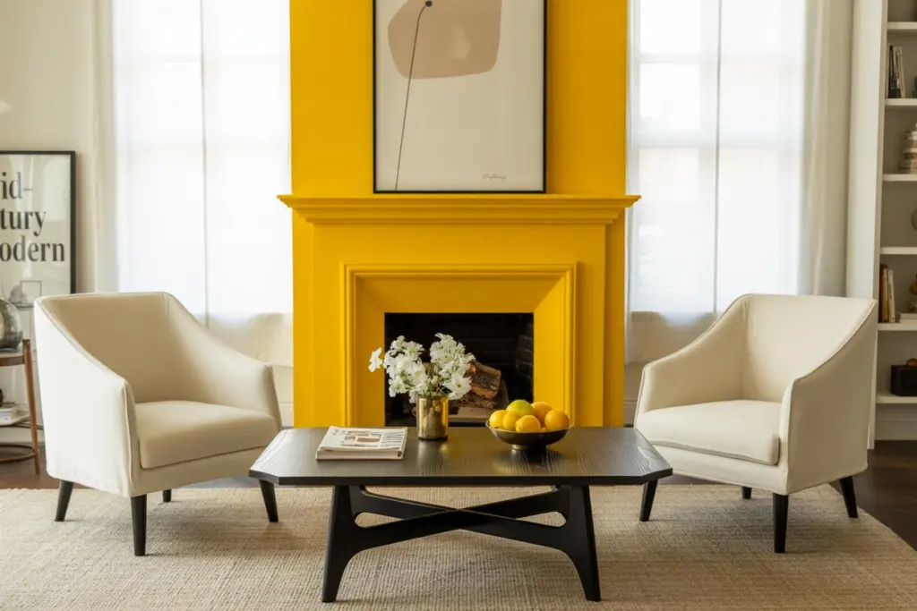 Fireplace decoration: How to decorate a fireplace top? 10 Match your Fireplace with the right color for your decor