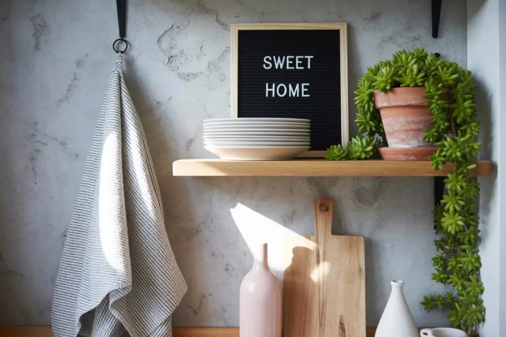 concrete backsplash