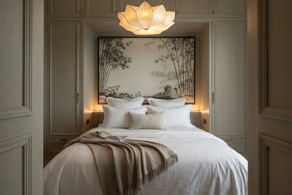 bedroom with storage space | space saving ideas