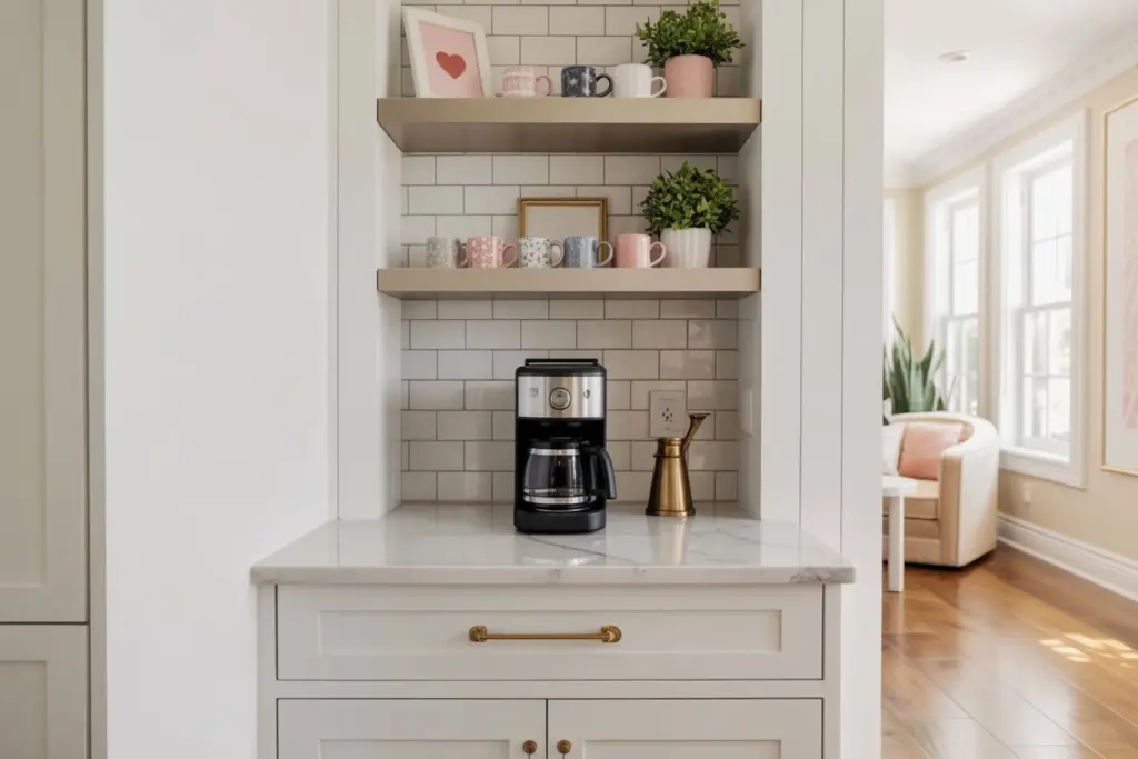 11 decorating ideas to create a small coffee corner 3 white coffee corner