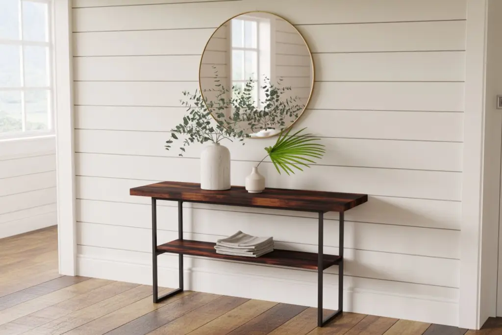 shiplap walls in farmhouse style