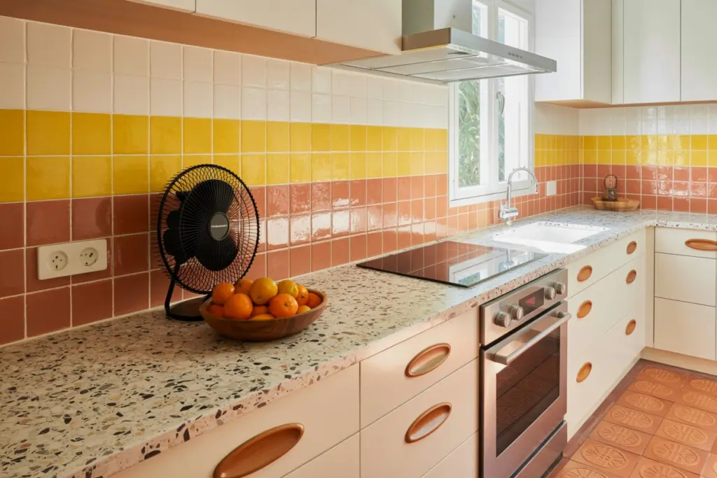 colored kitchen backsplash