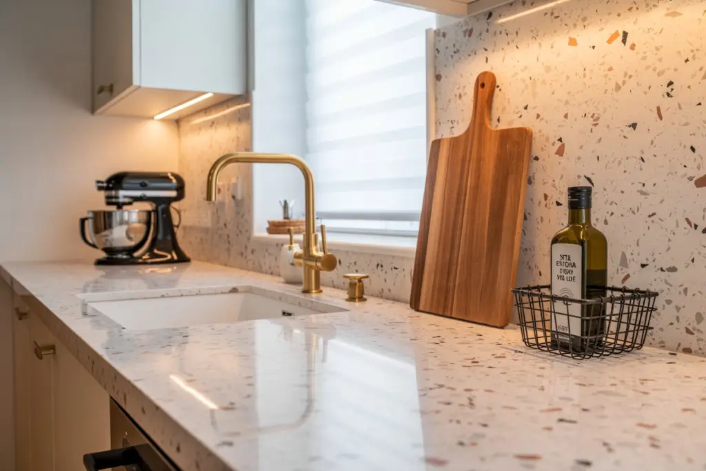 terrazzo backsplash