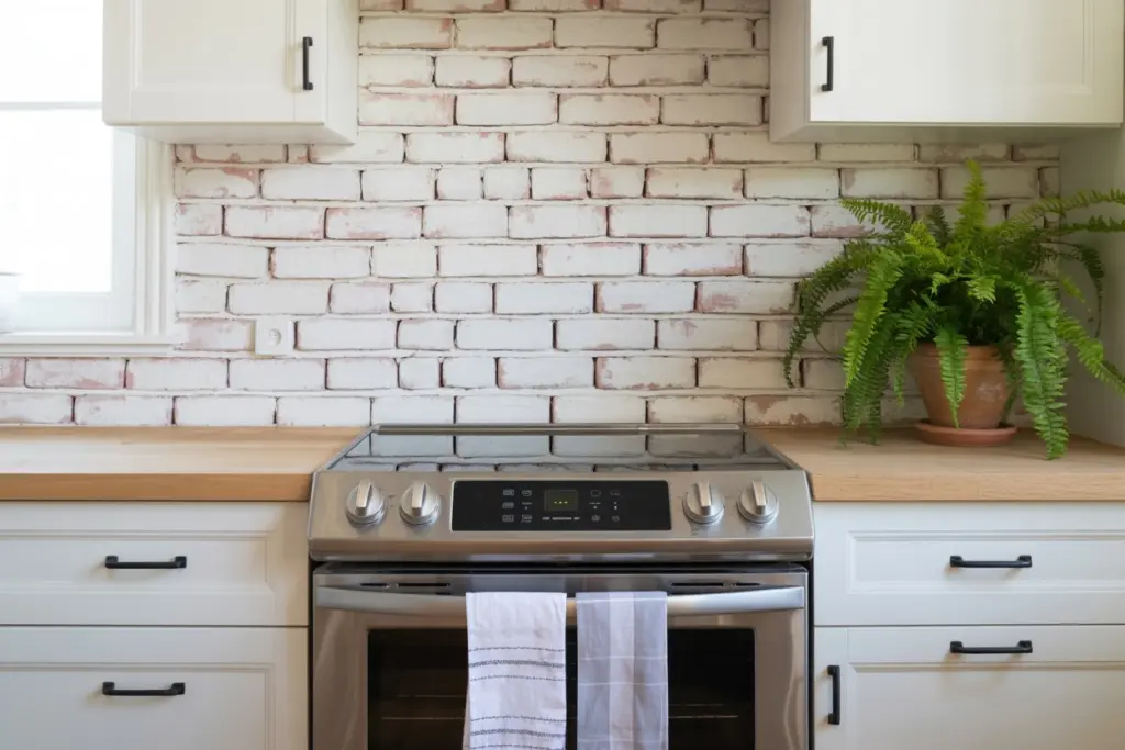 self-adhesive vinly backsplash with brick finish