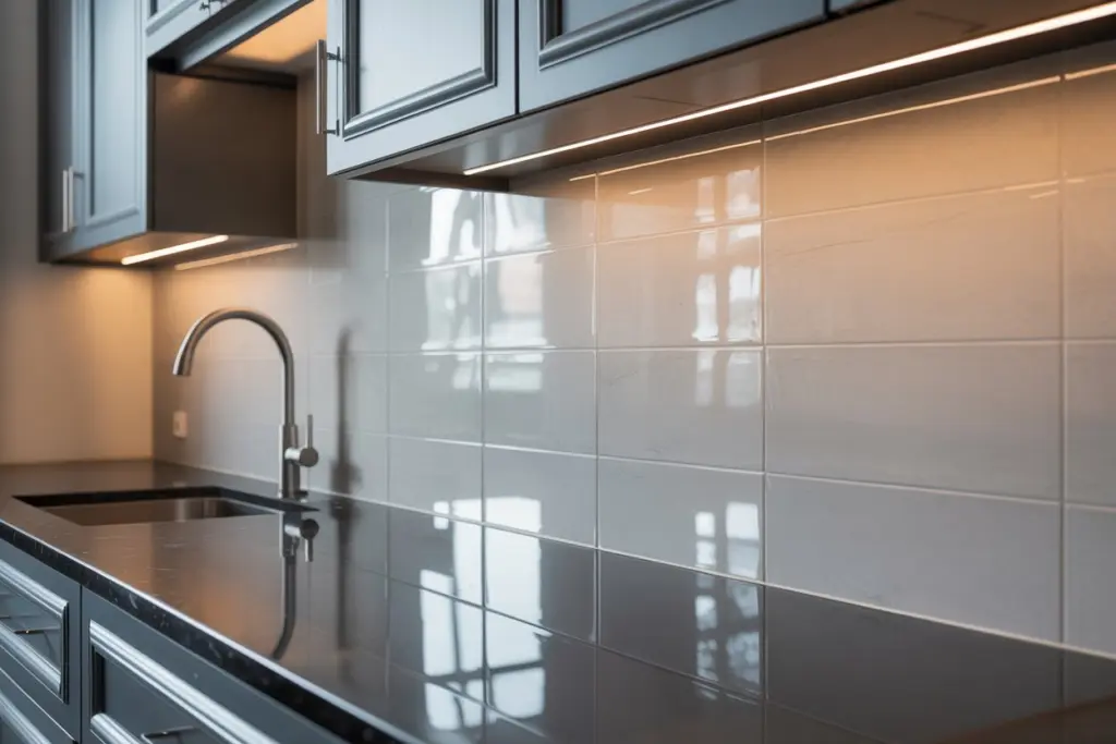  size and shape of kitchen backsplash