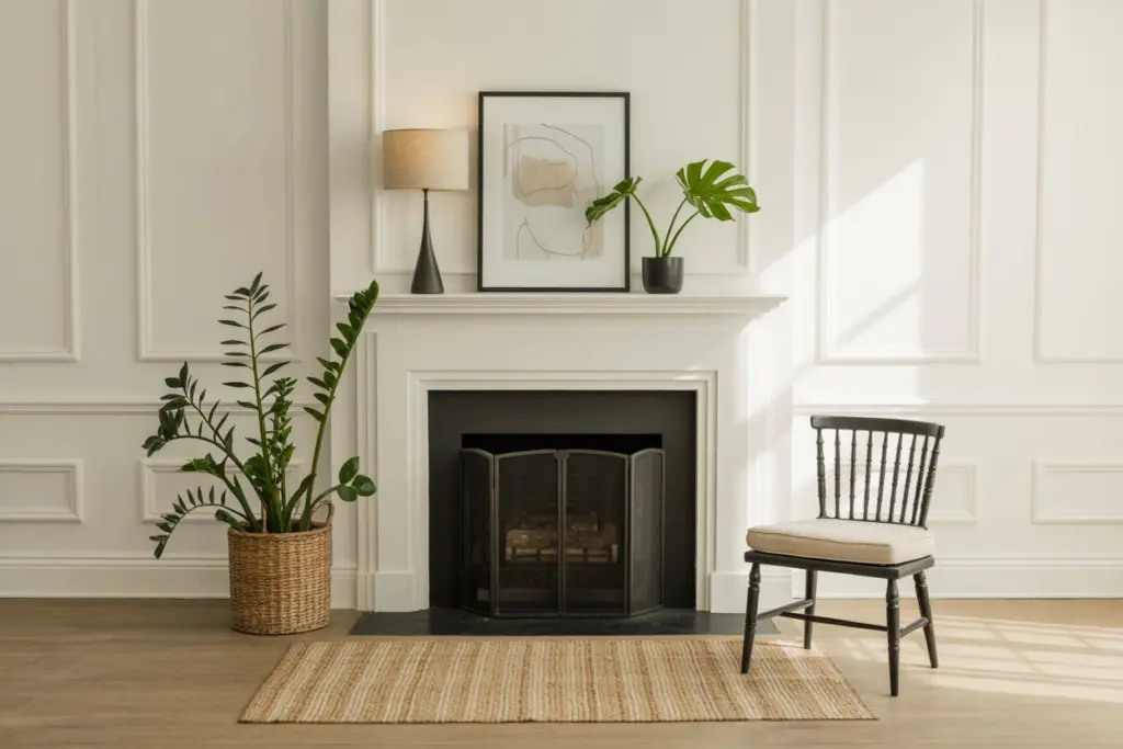 Fireplace decoration: How to decorate a fireplace top? 3 fireplace decoration with frames