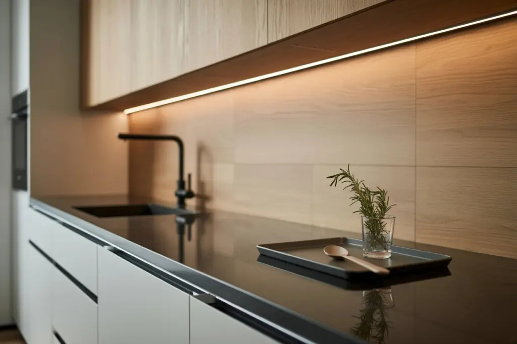 kitchen backsplash in wood