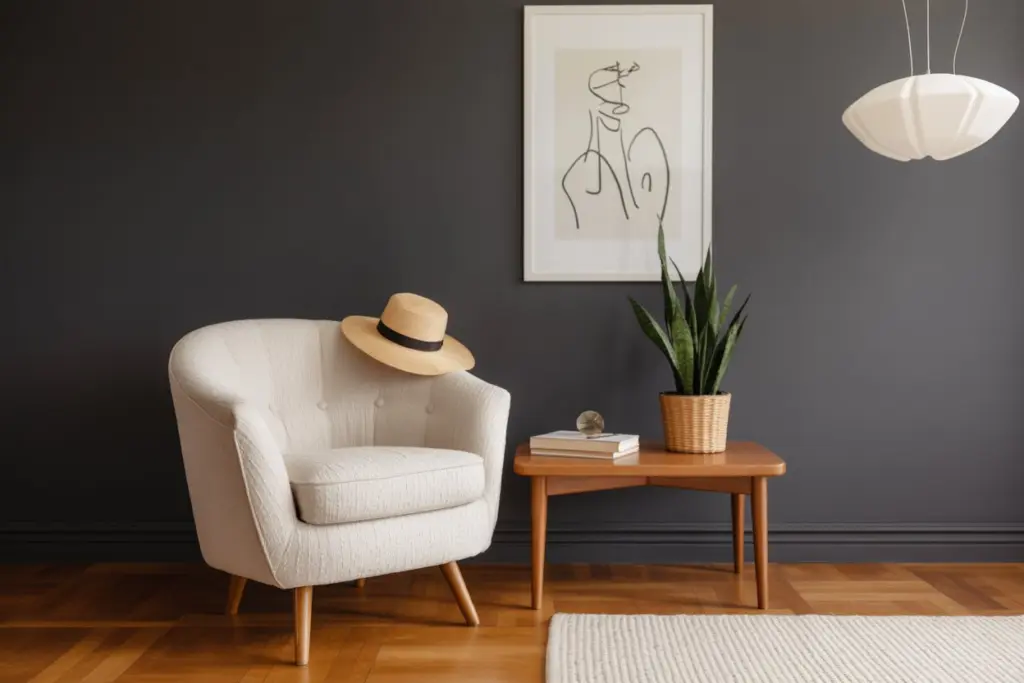 black wall for a perfect dark interior design