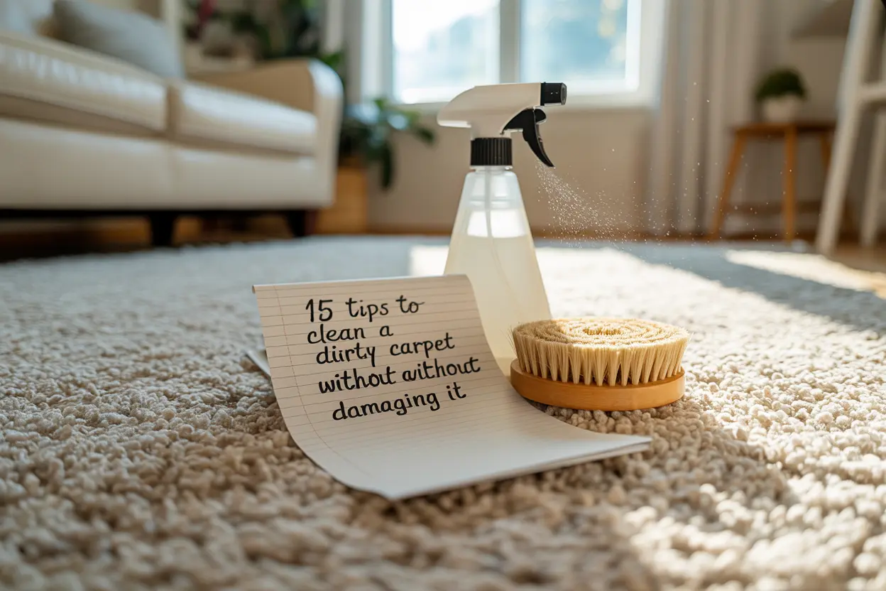 15 tips to clean a dirty carpet without damaging it