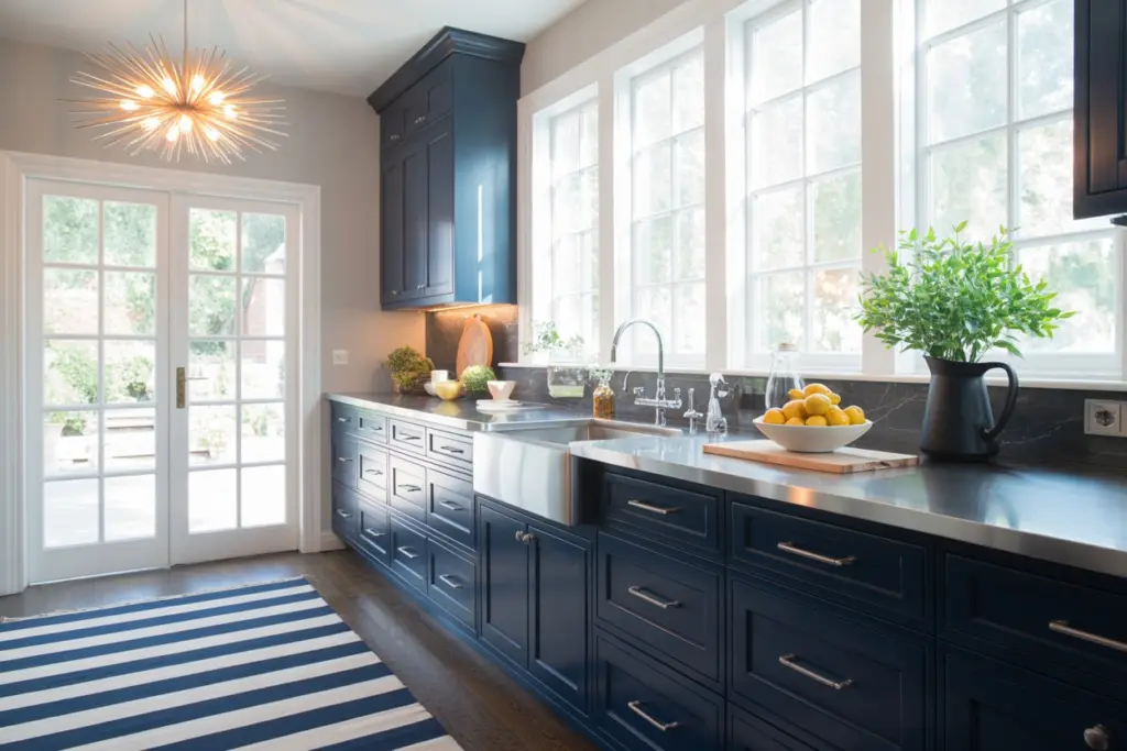 Navy Blue in kitchen cabinets