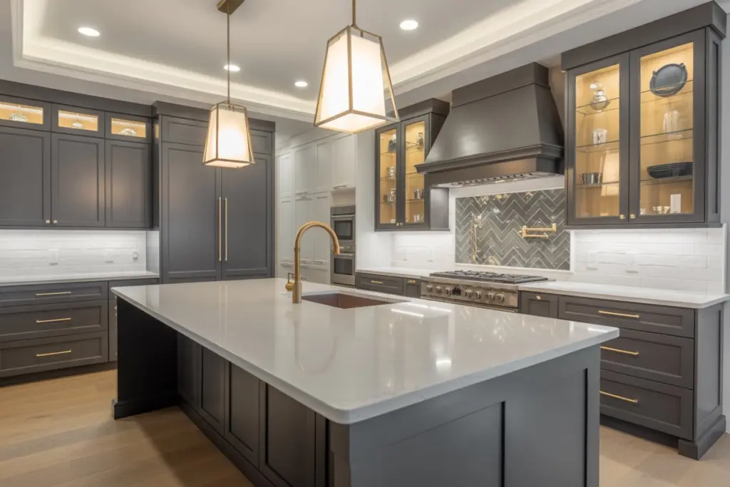 Gray in kitchen cabinets