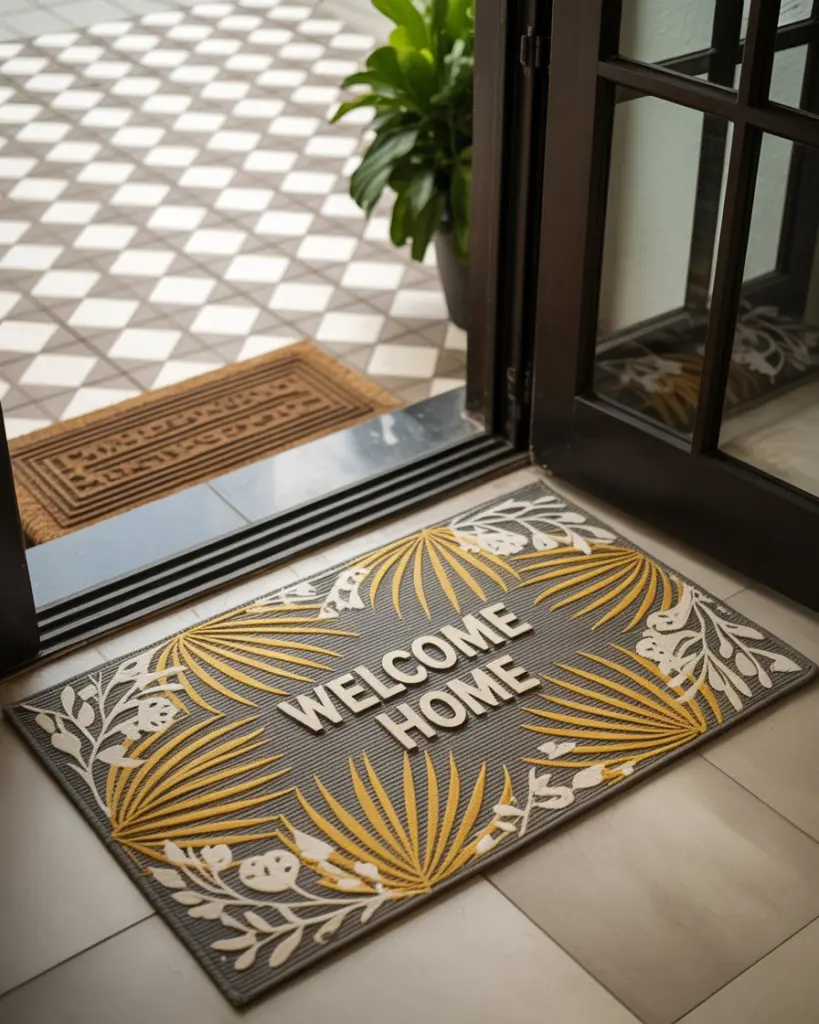 Rug: how to place, materials and tips from an interior designer 13 rug in entrance