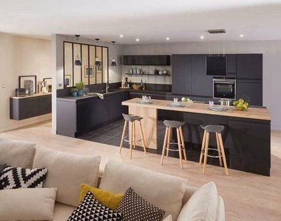 living room with open kitchen