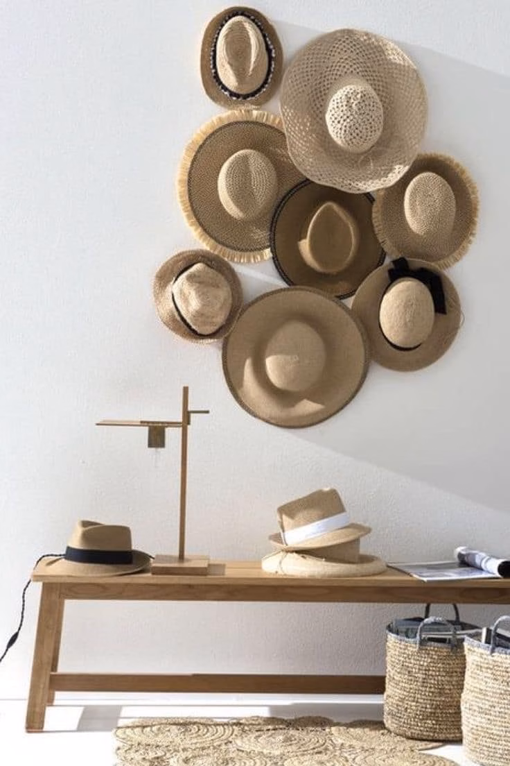hats to decorate an empty wall