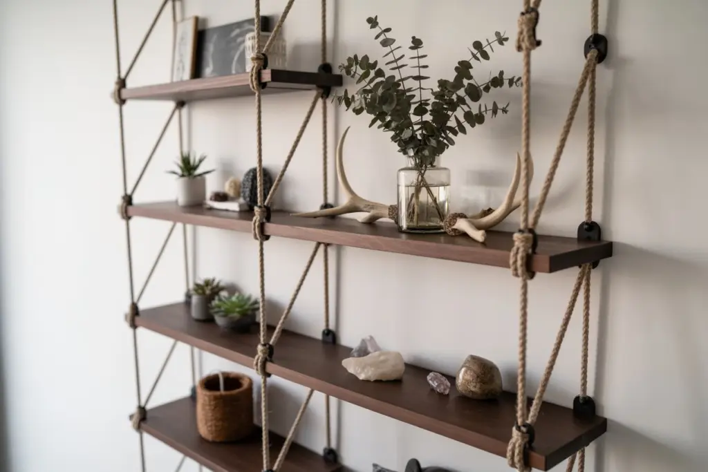 Shelves to decorate an empty wall
