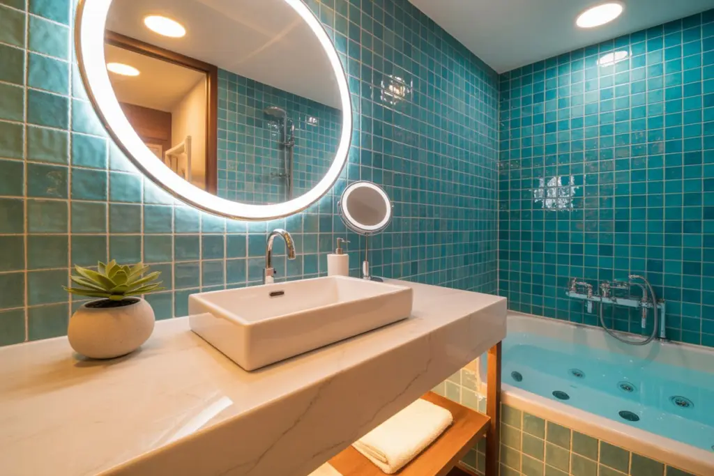 blue bathroom