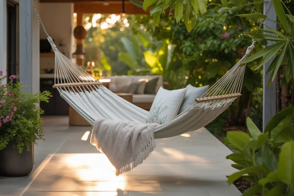 7 tips and tricks you need to design a dreamy patio 11 add suspensions to the patio