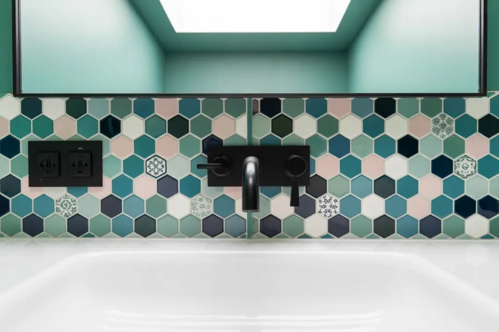 cement tiles in bathroom