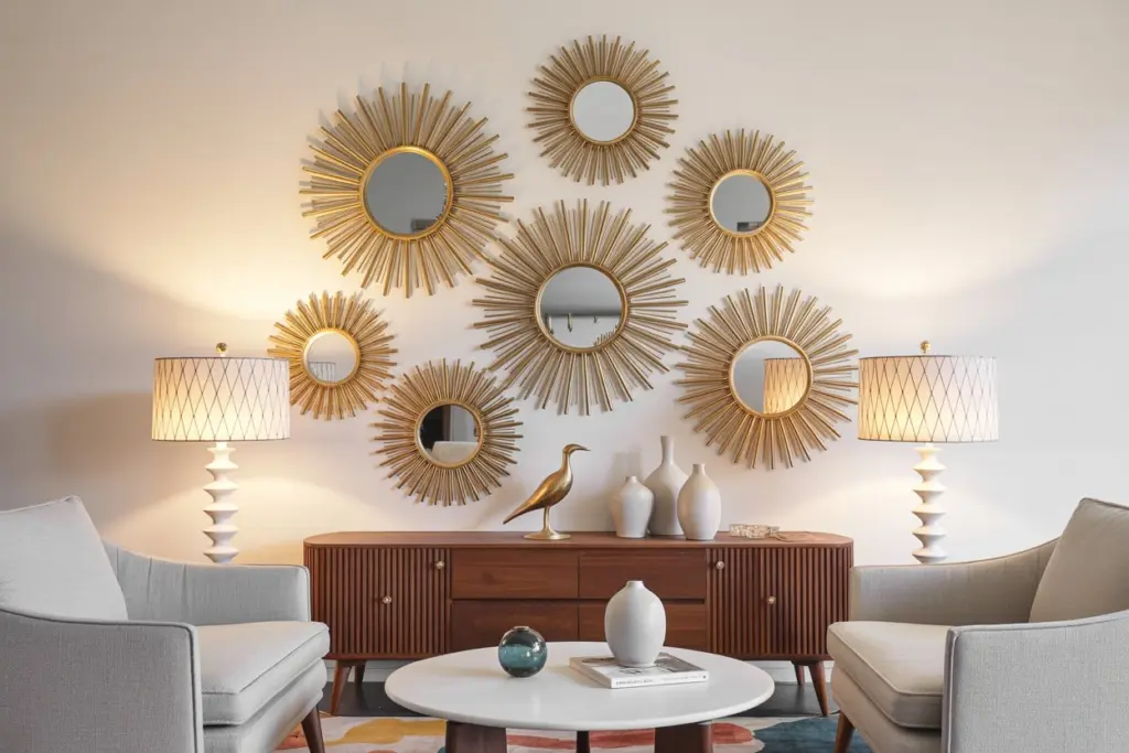 mirrors to decorate an empty wall