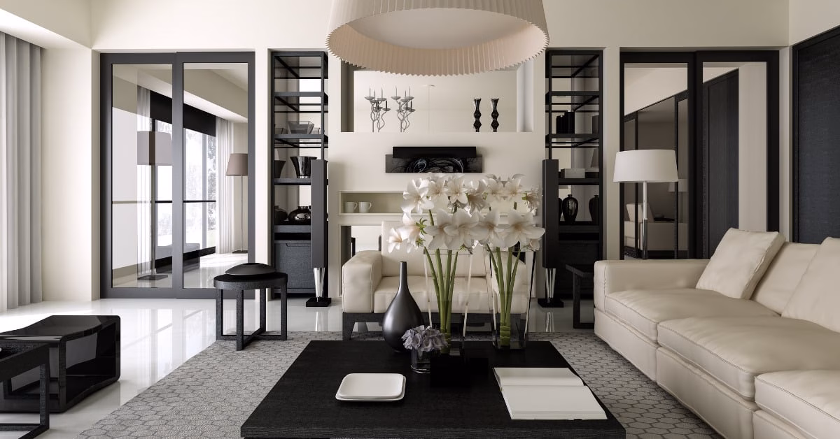 black and white interior design