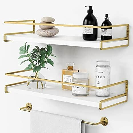 Wall-mounted shelves for bathroom storage solutions