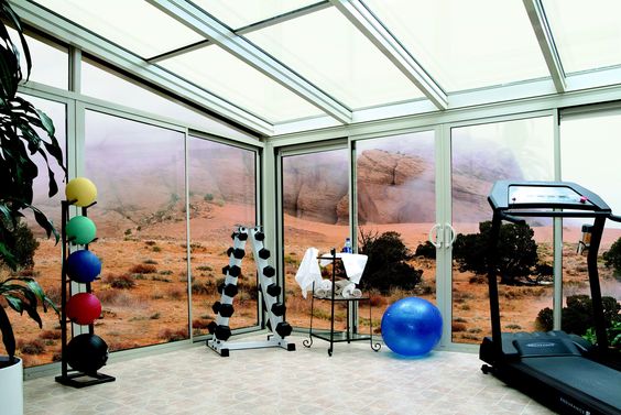 sunroom exercise space