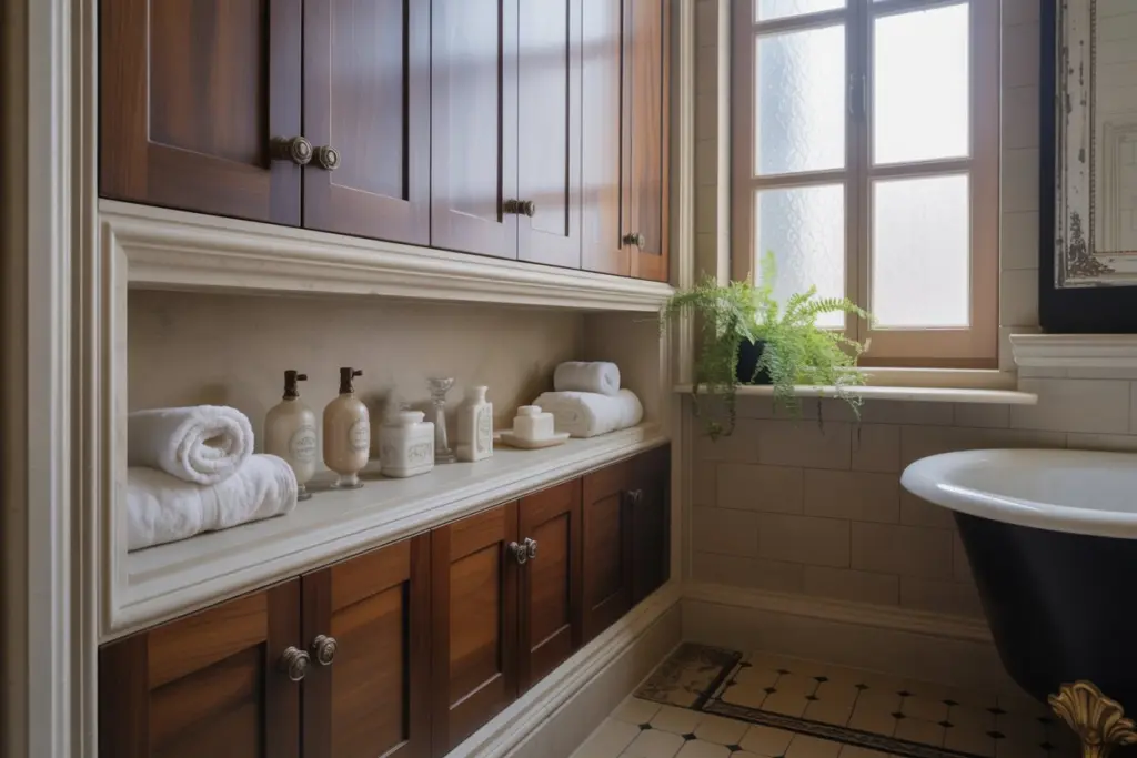 Bathroom storage units.